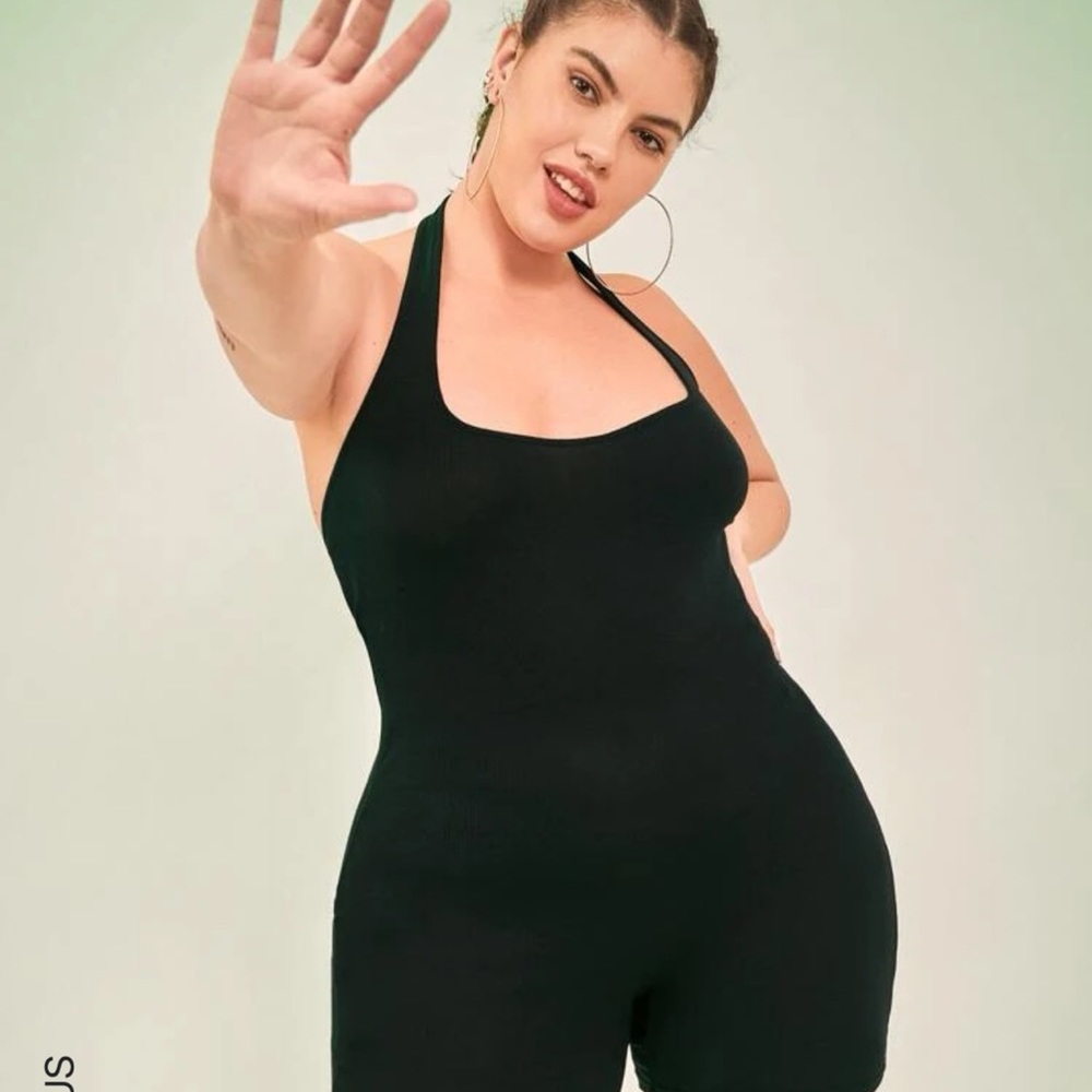 Shein plus size 3x halter jumpsuit shorts